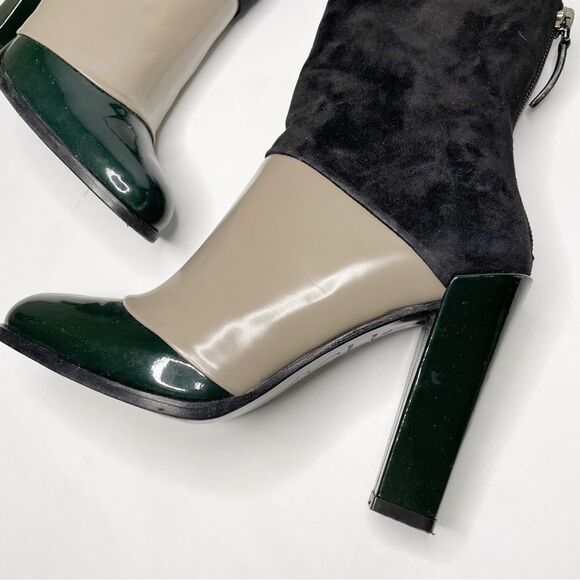 Roger Vivier high shaft  heeled Ankle Boots Colorblock 34.5 made in Italy - Picture 6 of 15